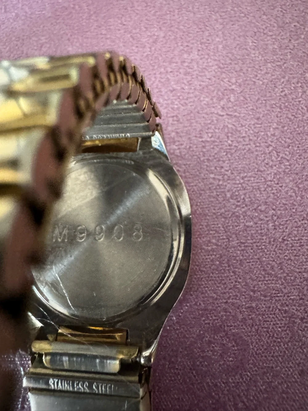 Reizen Women’s Braille Gold & Silver Tone Quartz Square Face Watch M9908